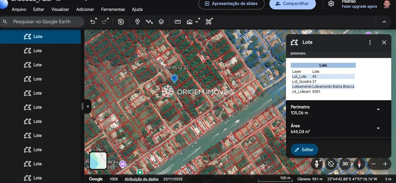 Localização no google earth